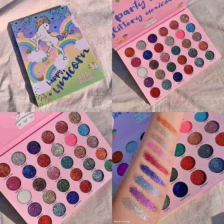 30 Color Unicorn Glitter Palette Waterproof Shimmer Monochrome Pigmented Highlighter Kit