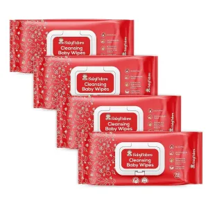 Babynaturo Cleansing Baby Wipes Lid 72 Wipes (Pack of 4)