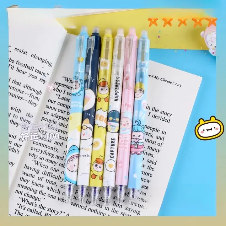 Cute Cartoon Erasable Gel Pen Set of 6