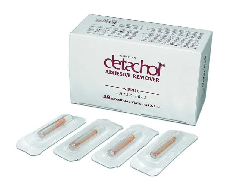 Detachol® Adhesive Remover 2/3cc Vial, Non-Irritating - Box of 48