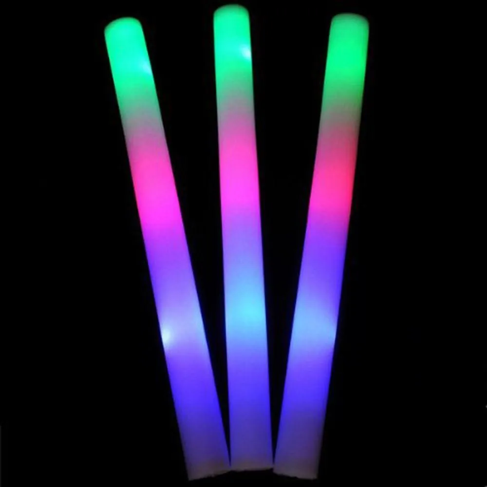 Flashing LED Multi Coloured Foam Sticks x 5