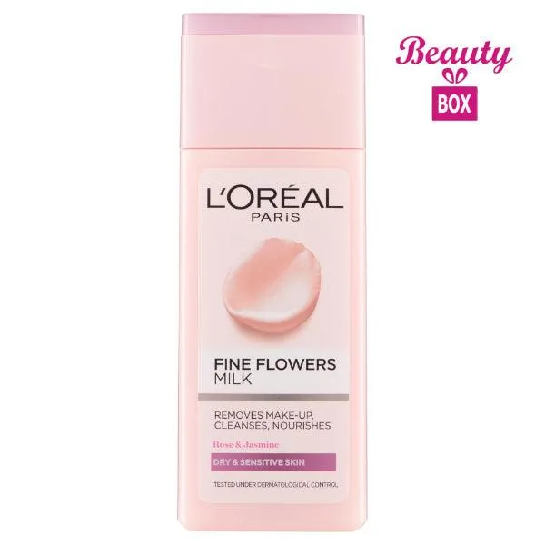 LOREAL FINE FLOWERS MILK REMOVERS CLEANESES NOURISHES 200ML