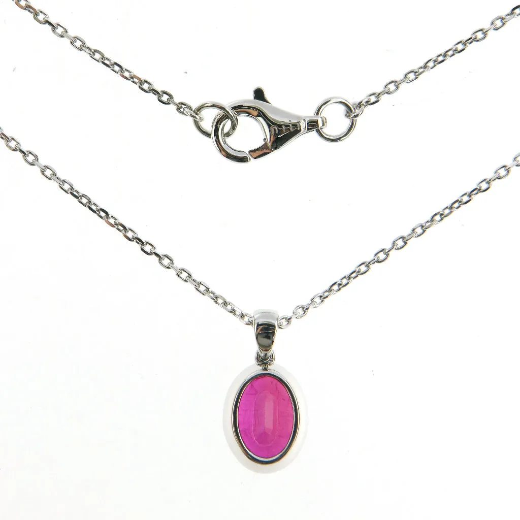 Tugu Oval Ruby Pendant Necklace