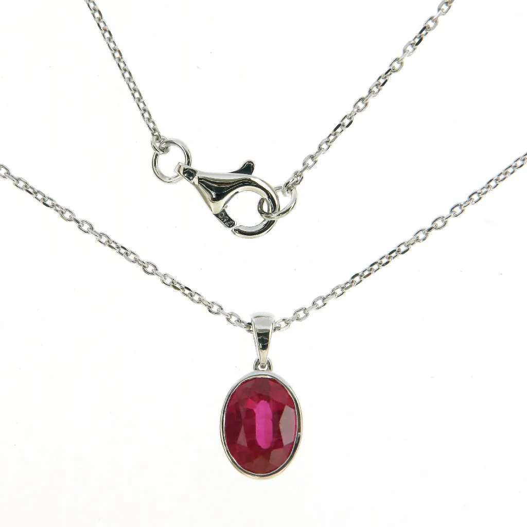 Tugu Oval Ruby Pendant Necklace