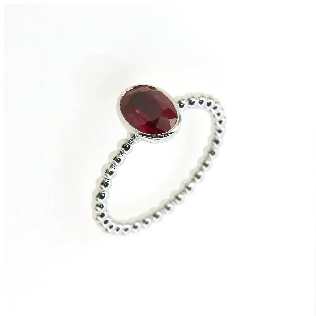 Tugu Oval Ruby Ring